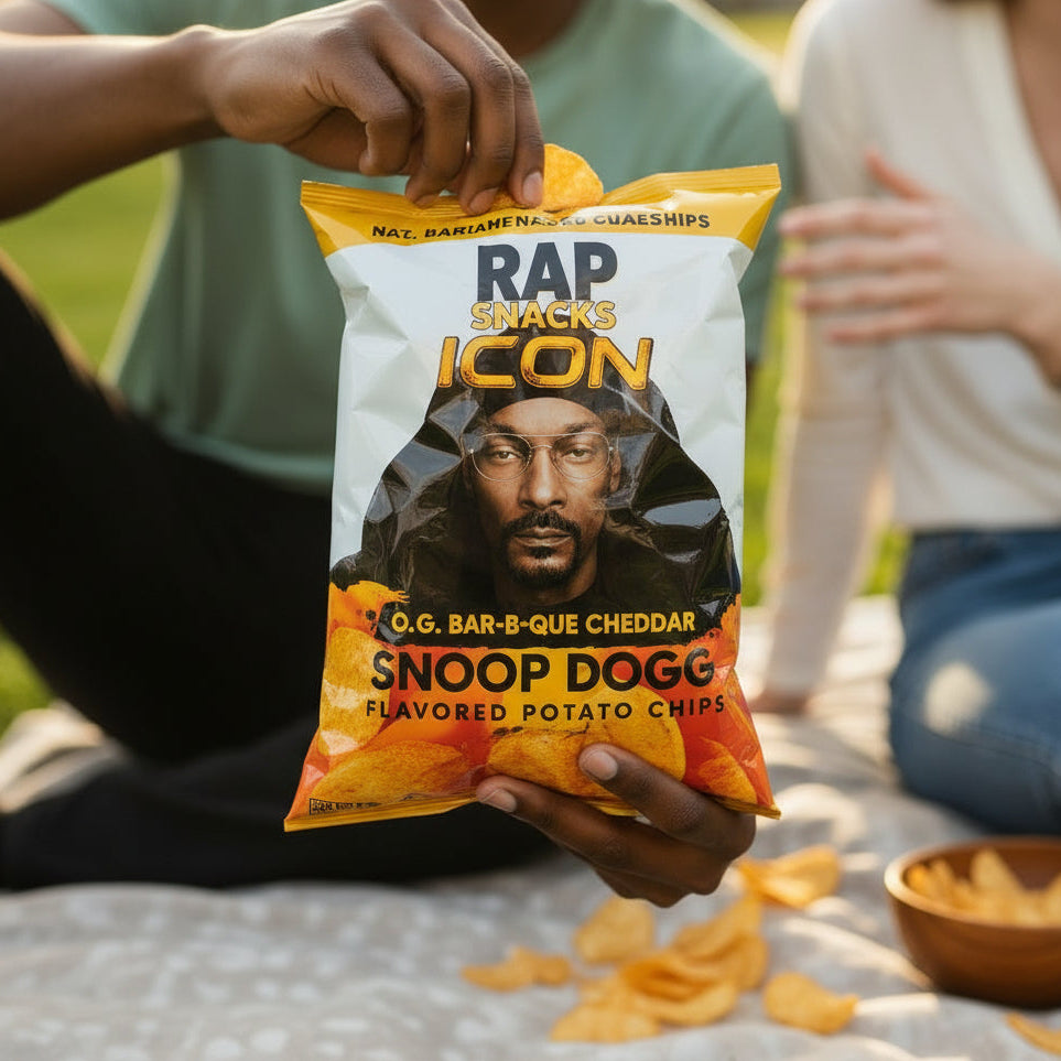 RAP SNACKS CHIPS SNOOP DOGG BBQ AND CHEDDAR