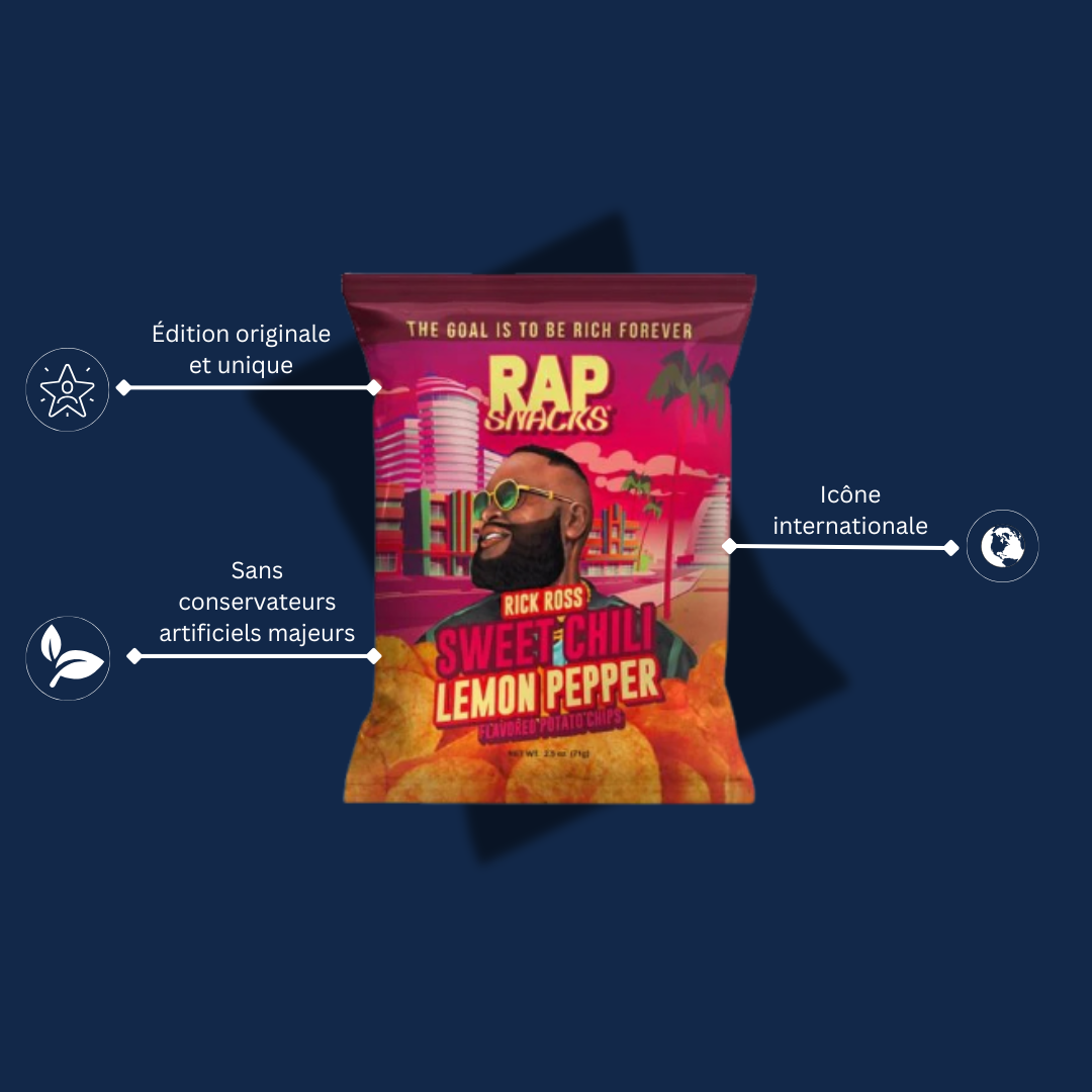 RAP SNACKS CHIPS RICK ROSS SWEET CHILI LEMON PEPPER