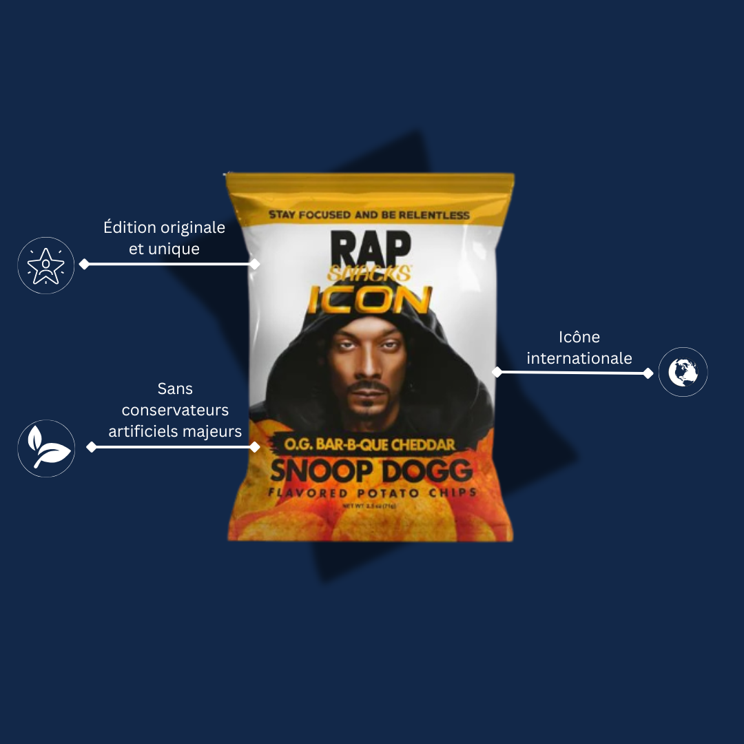 RAP SNACKS CHIPS SNOOP DOGG BBQ AND CHEDDAR