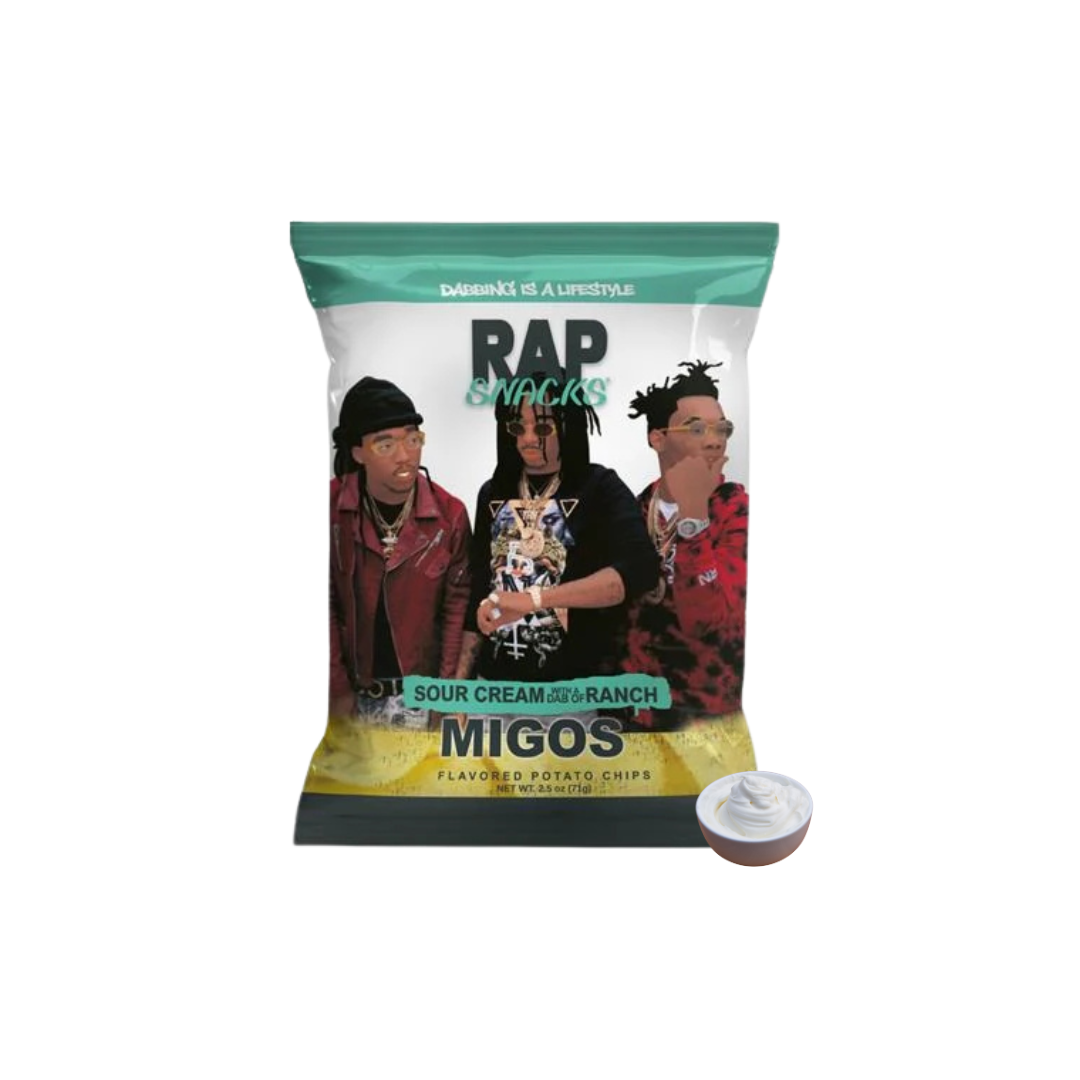 RAP SNACKS CHIPS MIGOS SOUR CREAM AND RANCH