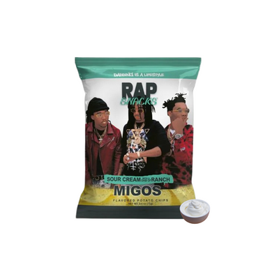 RAP SNACKS CHIPS MIGOS SOUR CREAM AND RANCH