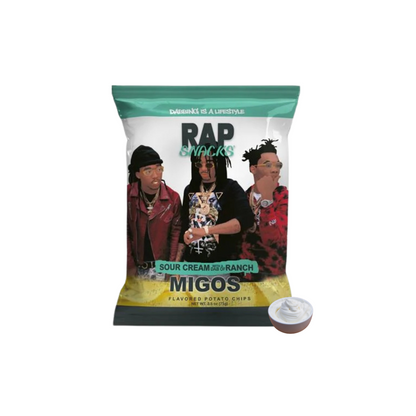 RAP SNACKS CHIPS MIGOS SOUR CREAM AND RANCH