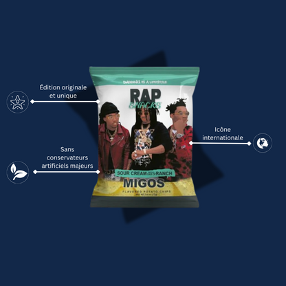 RAP SNACKS CHIPS MIGOS SOUR CREAM AND RANCH