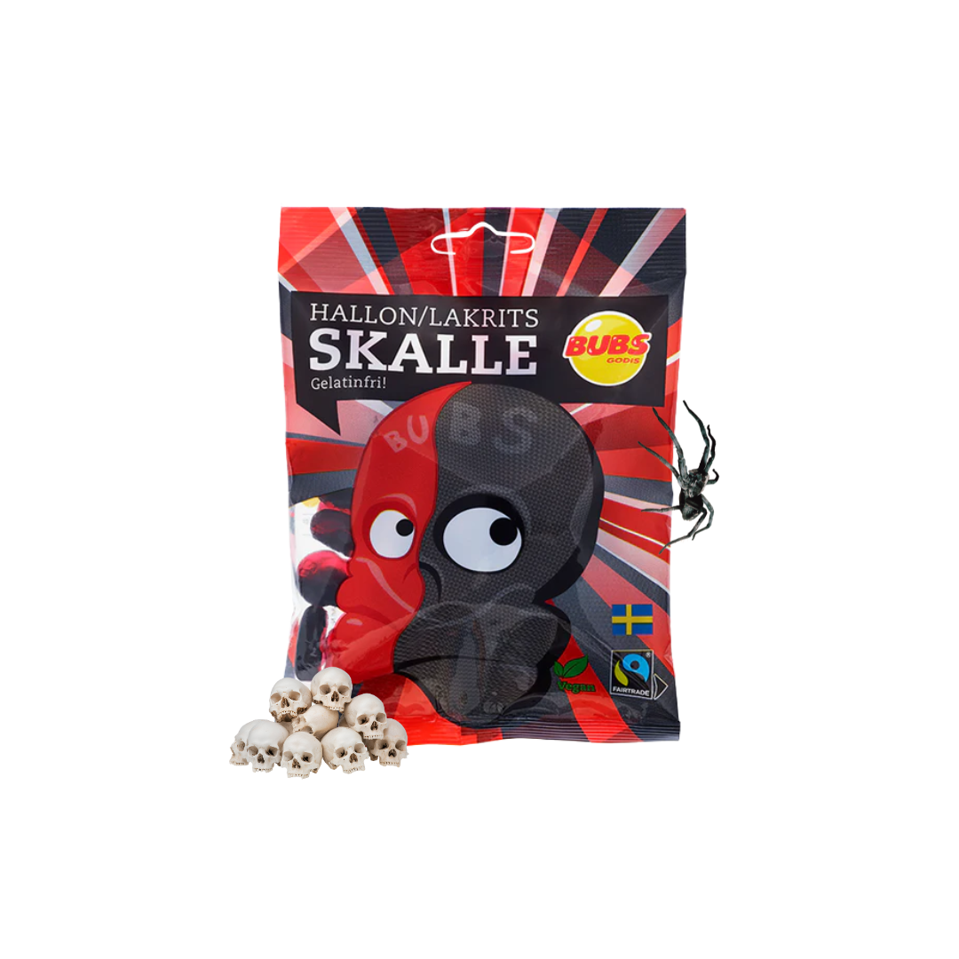 BUBS GODIS SKULLS RASPBERRY AND LIQUORICE